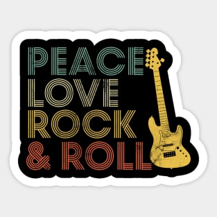 Peace Love Rock and Roll Vintage 70s Retro Music Sticker